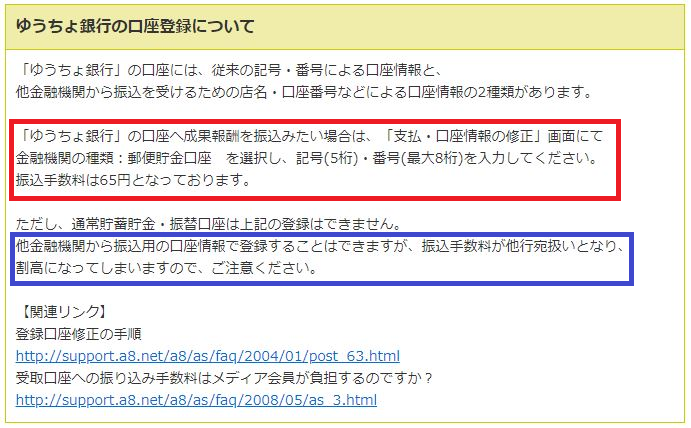 A8 Netの振込み手数料 66円 770円 受取口座の設定注意 Tabizukilog