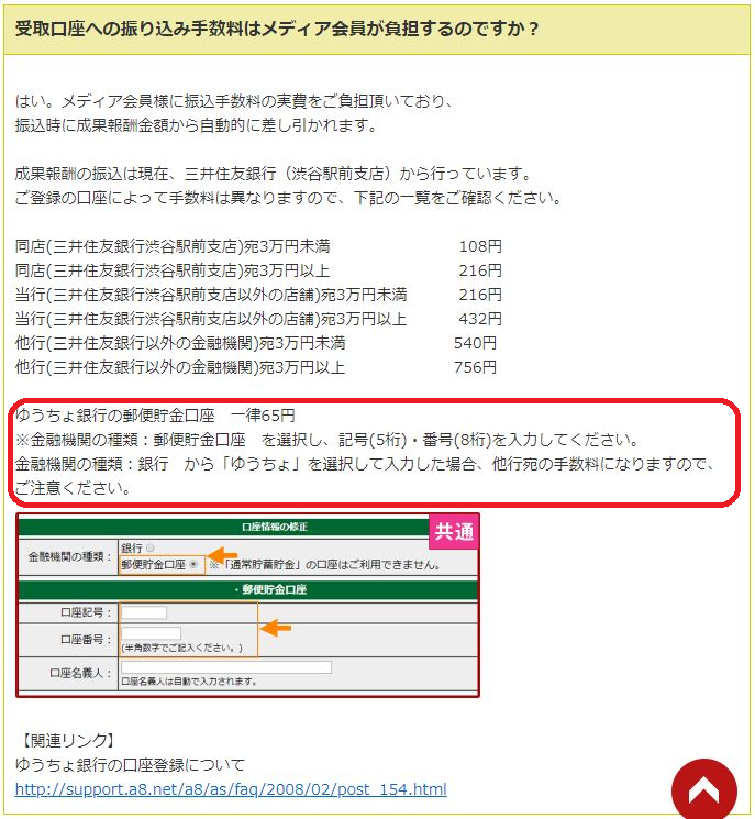 A8 Netの振込み手数料 66円 770円 受取口座の設定注意 Tabizukilog
